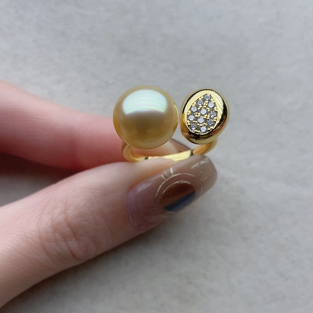 海水珍珠戒指48银S925镶嵌