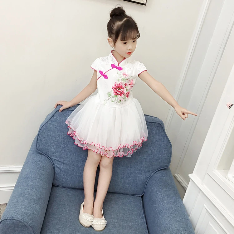 连衣裙公主夏季拼接花朵女童中小童