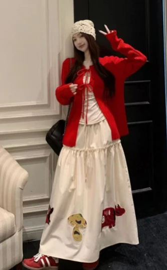 设计感外搭搭配吊带可爱半裙套装