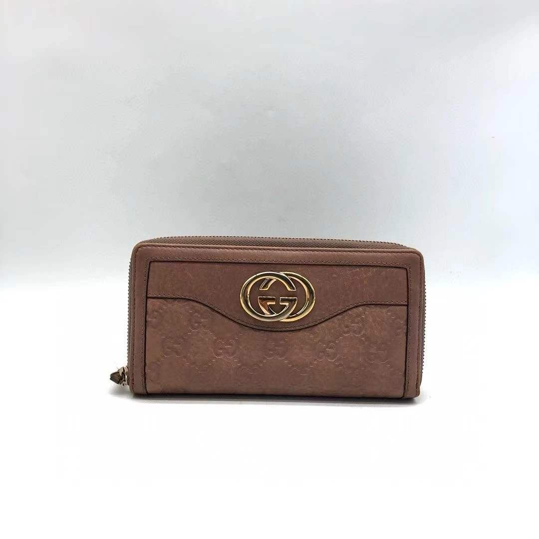 95新 GUCCI/古驰  牛皮长款全拉链钱包钱夹03-07