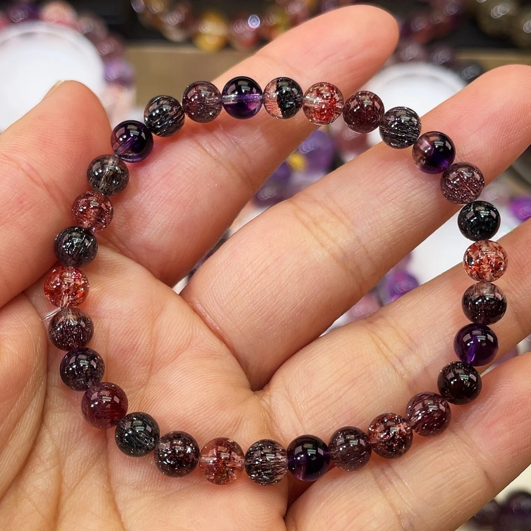 未镶嵌水晶手链黑加仑6.3