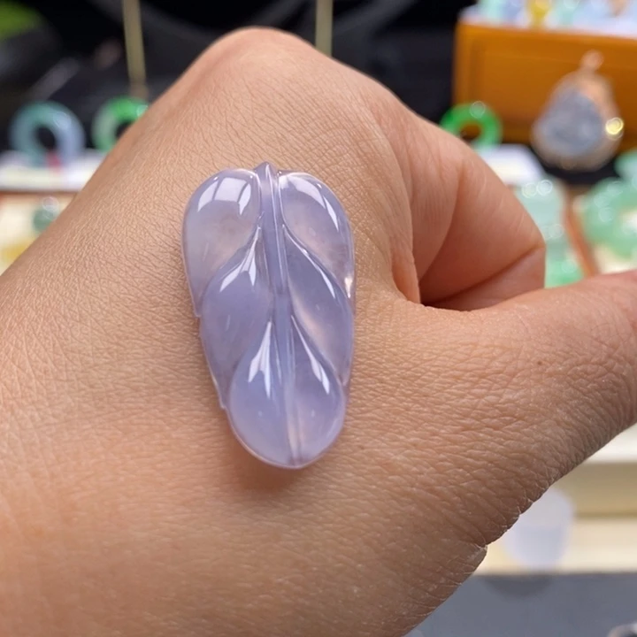 翡翠颈饰未镶嵌翡翠梦幻紫树叶