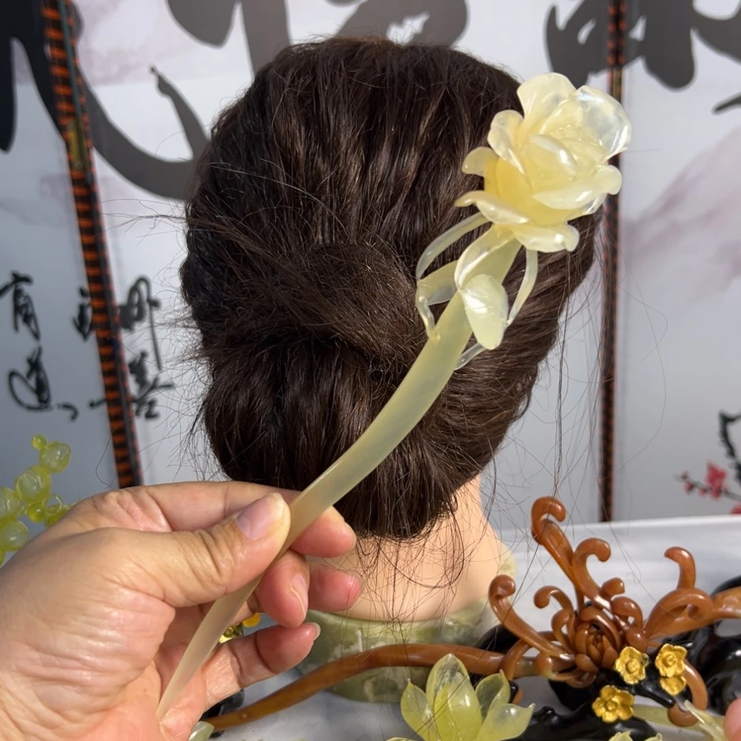 小****定制蛇纹石玉毛货发饰