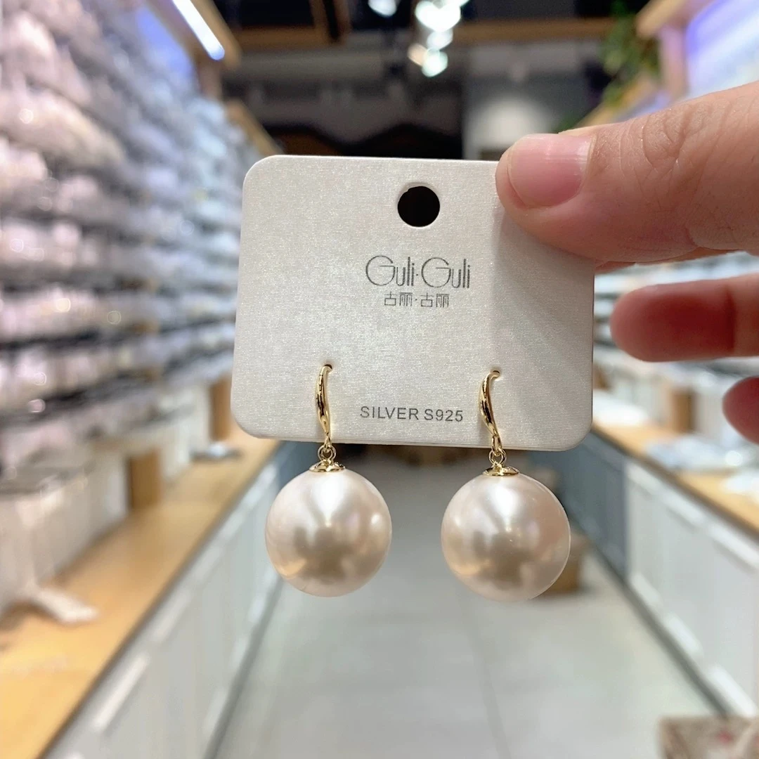 925银耳饰 09416 古丽品牌新款s925纯银钩针18mm耳环