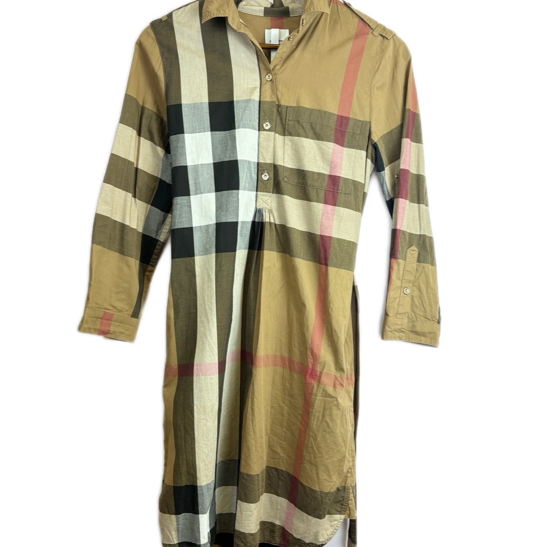 99新 BURBERRY/博柏利 0201 经典大格纹连衣裙 36码