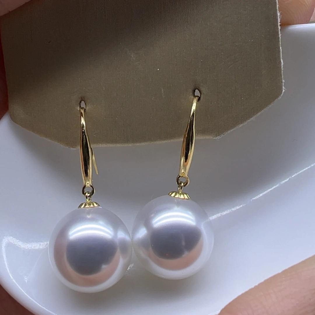 淡水珍珠耳饰18K金镶嵌