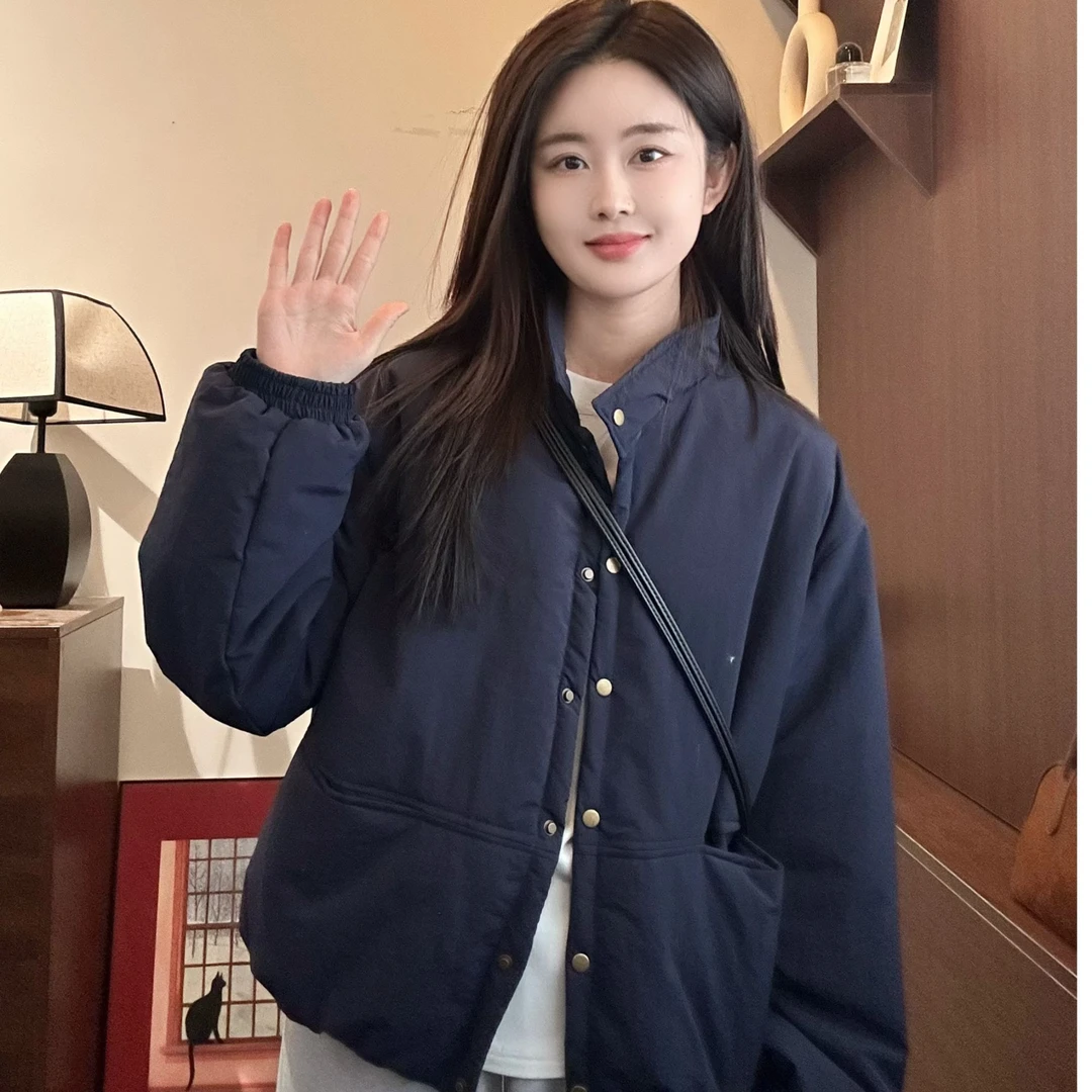 【Niche Young】休闲百搭宽松保暖韩版复古设计感棉服Y5467