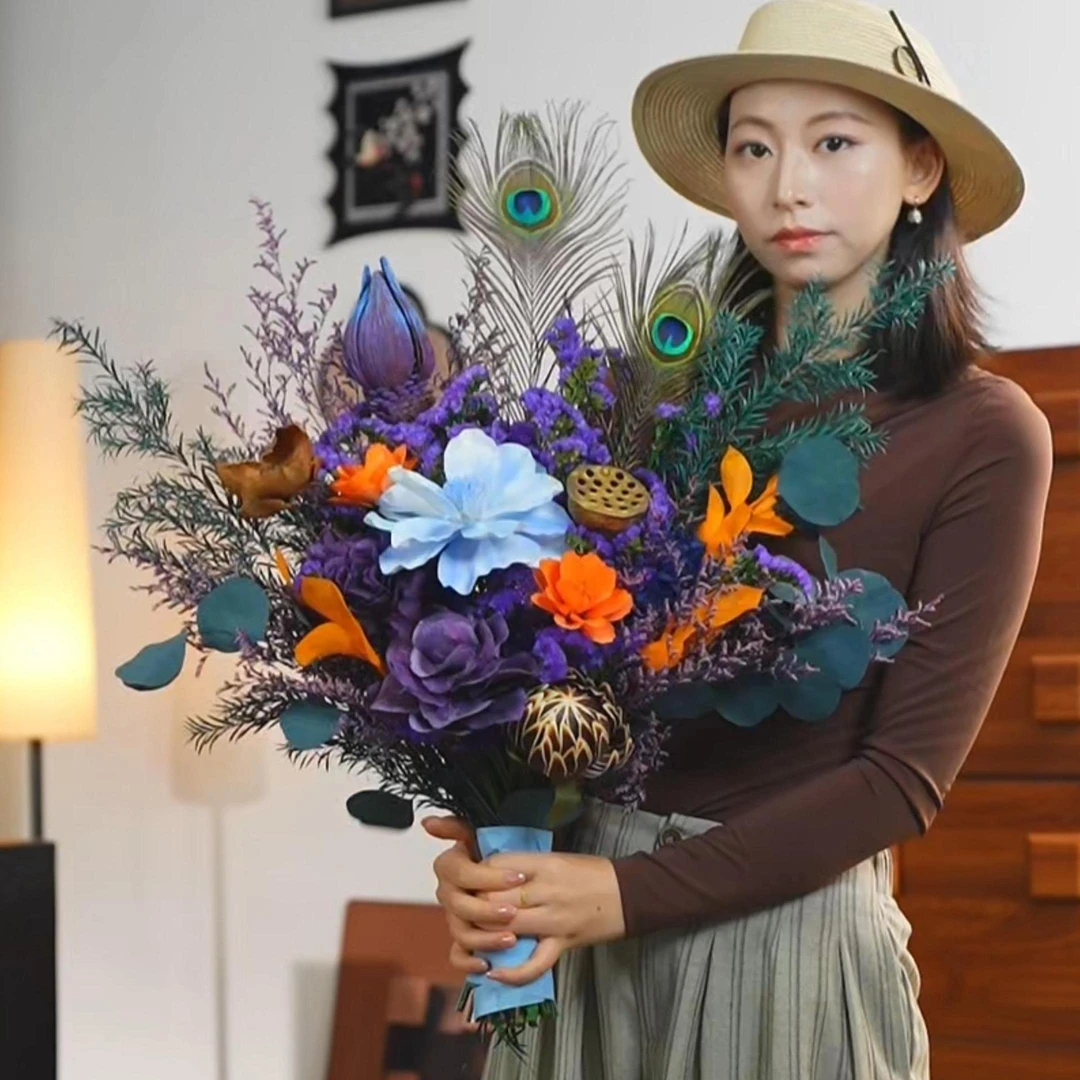 【瑶台雀羽】永生花束高级感小众家居绿植装饰摆放花卉绿植