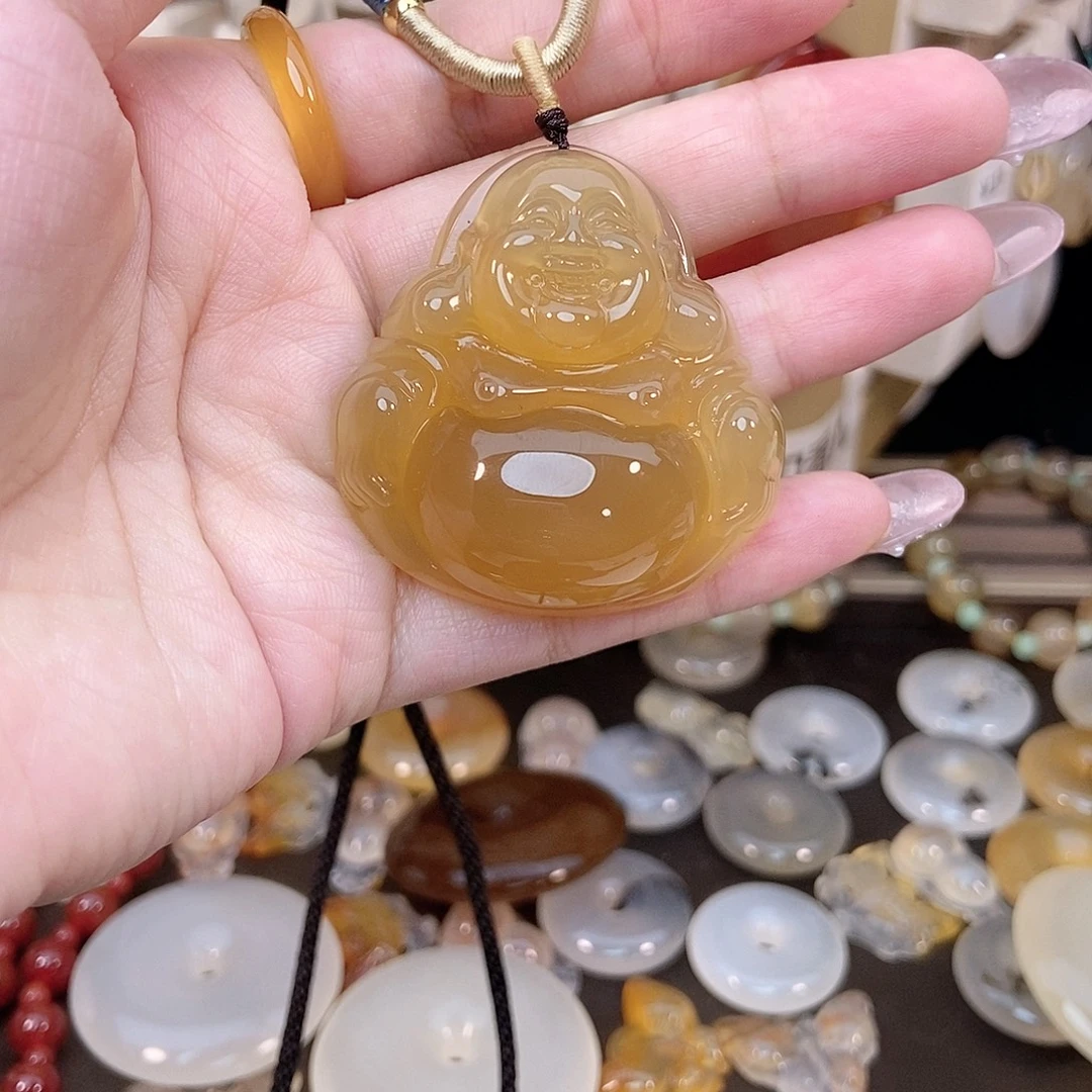 雾***花玛瑙/玉髓未镶嵌颈饰