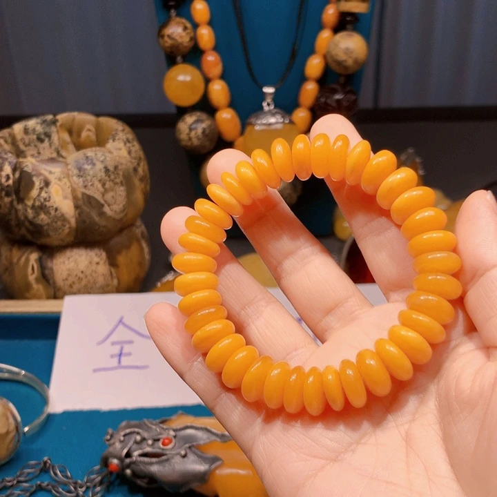 手链琥珀未镶嵌波兰设计款琥珀蜜蜡