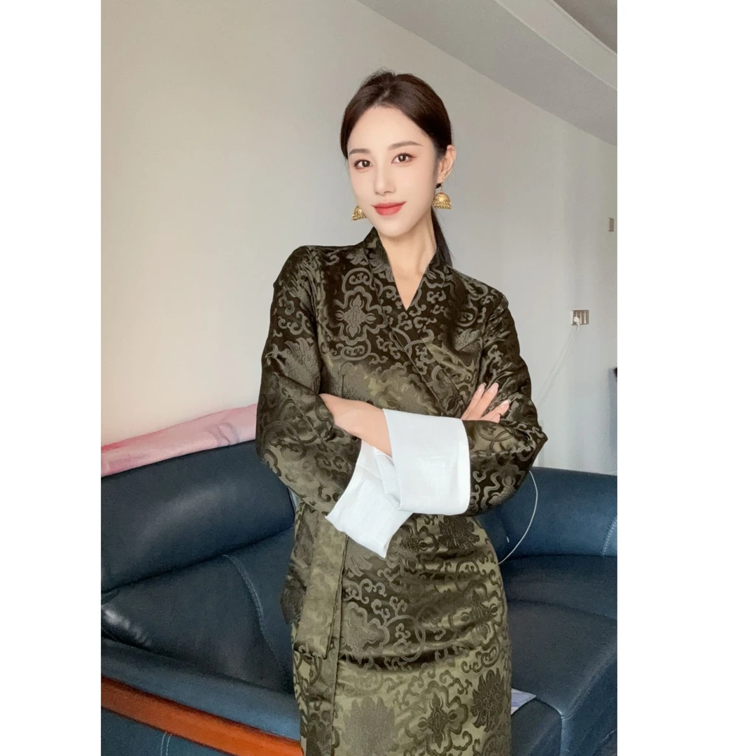 25新款(仿摹本）西藏服博拉裙简约大气百搭藏装高级显瘦民族风长裙