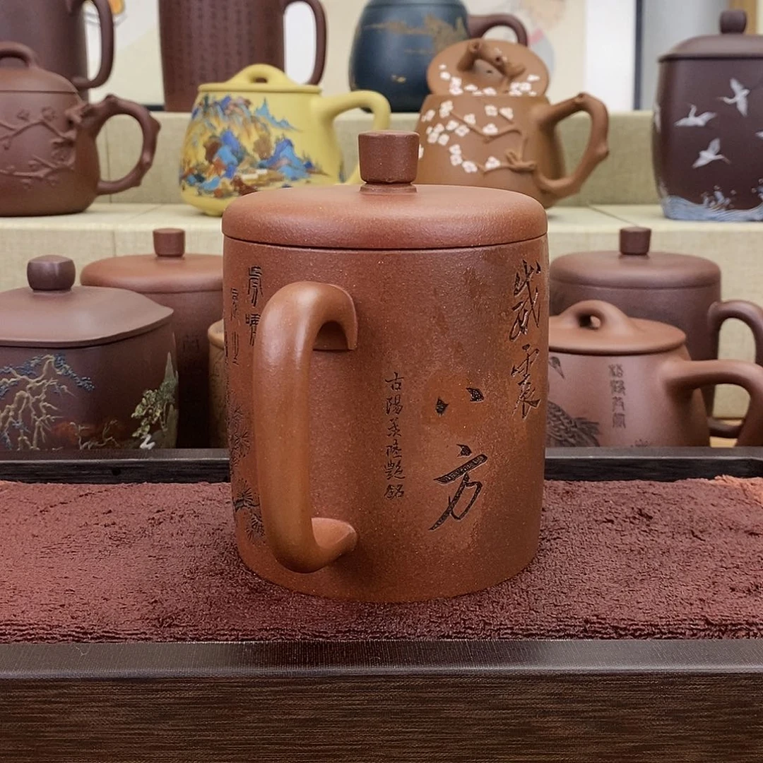 紫砂茶杯团*紫云金砂盖杯