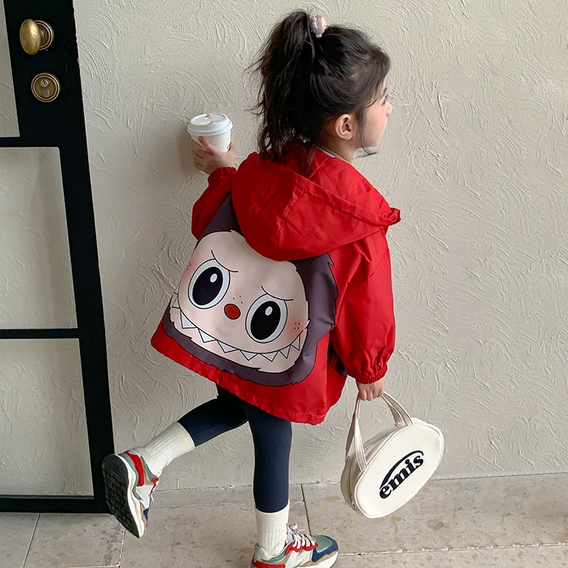 女童外套秋季2025春秋新款女宝宝早秋连帽上衣洋气秋装儿童冲锋衣