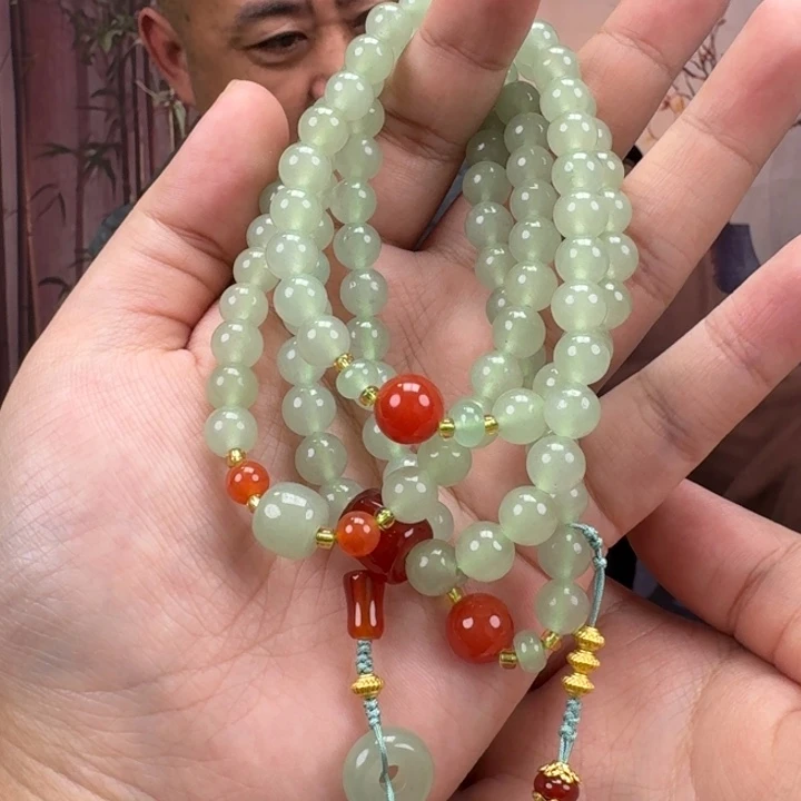 石英质玉（金丝玉）未镶嵌手链