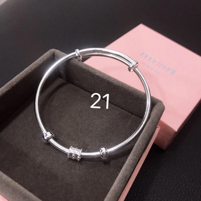 足银手镯 21 号 小蛮腰推拉手镯足银9999