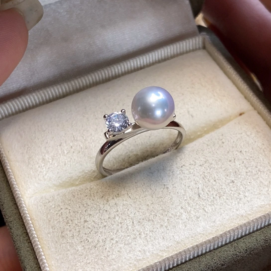 淡水珍珠戒指银S925镶嵌