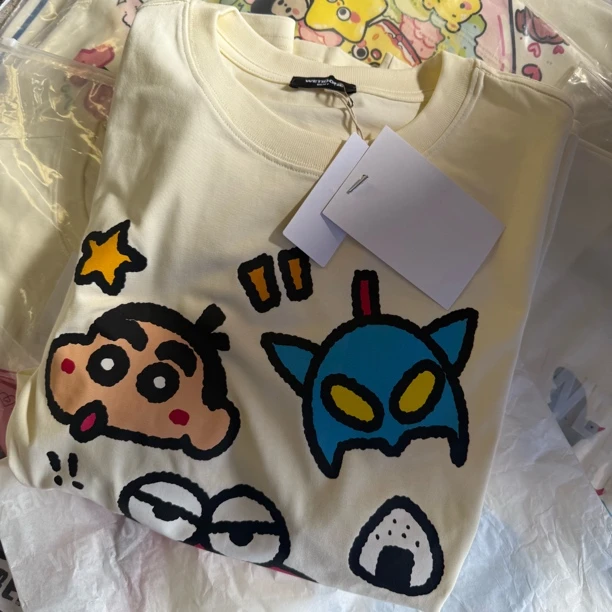 23-850卡通简约加大纯棉t恤 打底衫