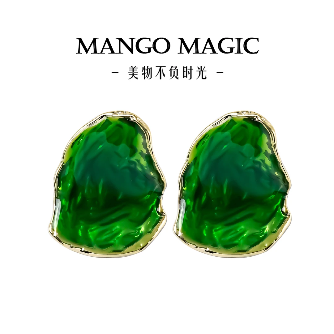mango magic 铜合金耳饰 欧美风时尚轻奢景泰蓝工艺耳环 4537C