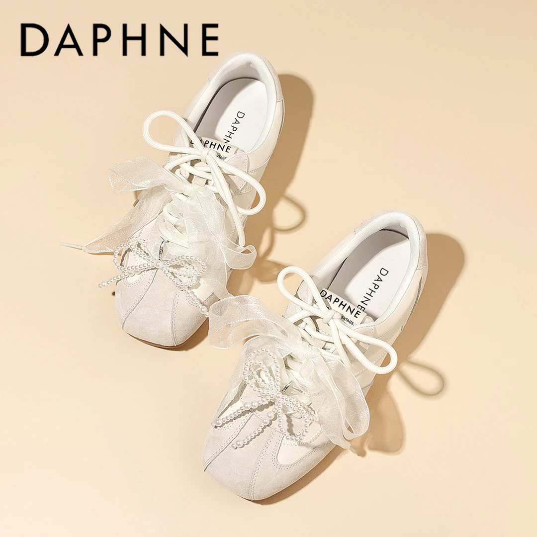 达芙妮平底德训鞋女款2025新款秋季软底轻便学生党久穿不累阿甘鞋