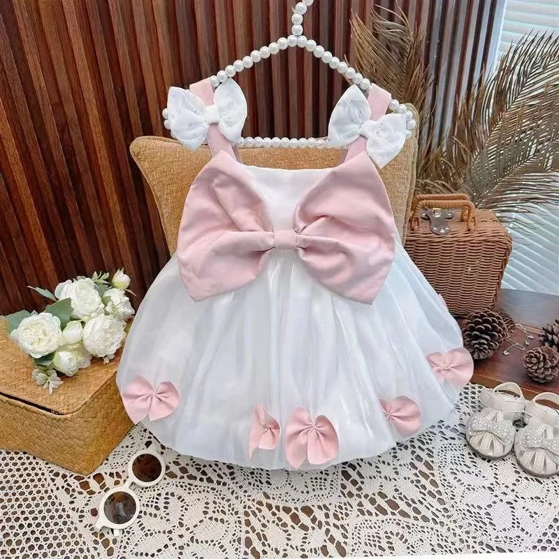 多巴胺女宝宝夏季59-120码公主风婴儿连衣裙公主裙儿童外出服纱裙