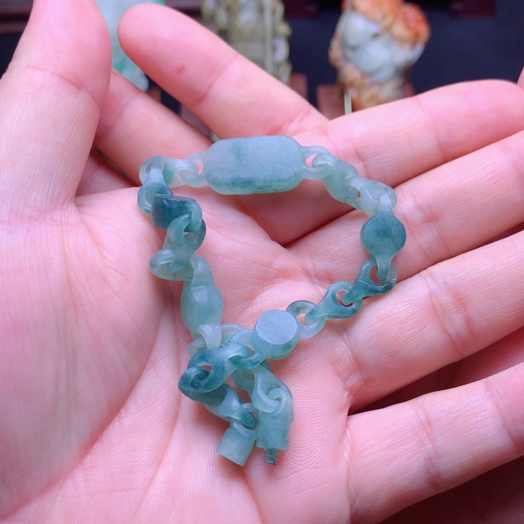 定制翡翠未镶嵌灵**渡手链