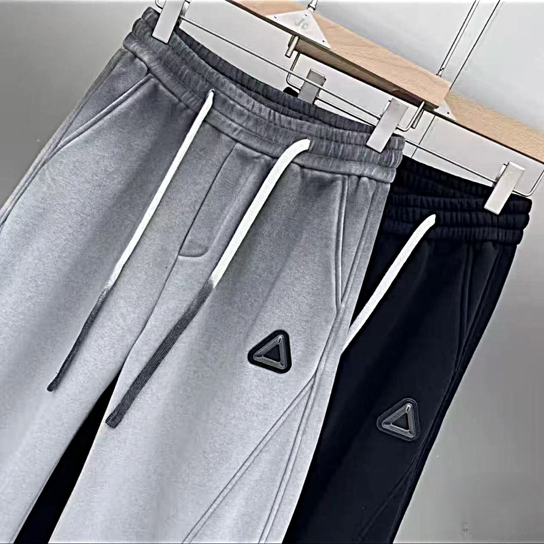 加绒加厚休闲裤2025秋冬新款宽松弯刀休闲裤运动阔腿裤#7802