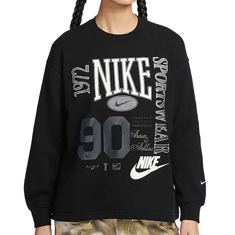 NIKE耐克女子AS W NSW STREET FLC CREW针织无帽卫衣HF9492-010