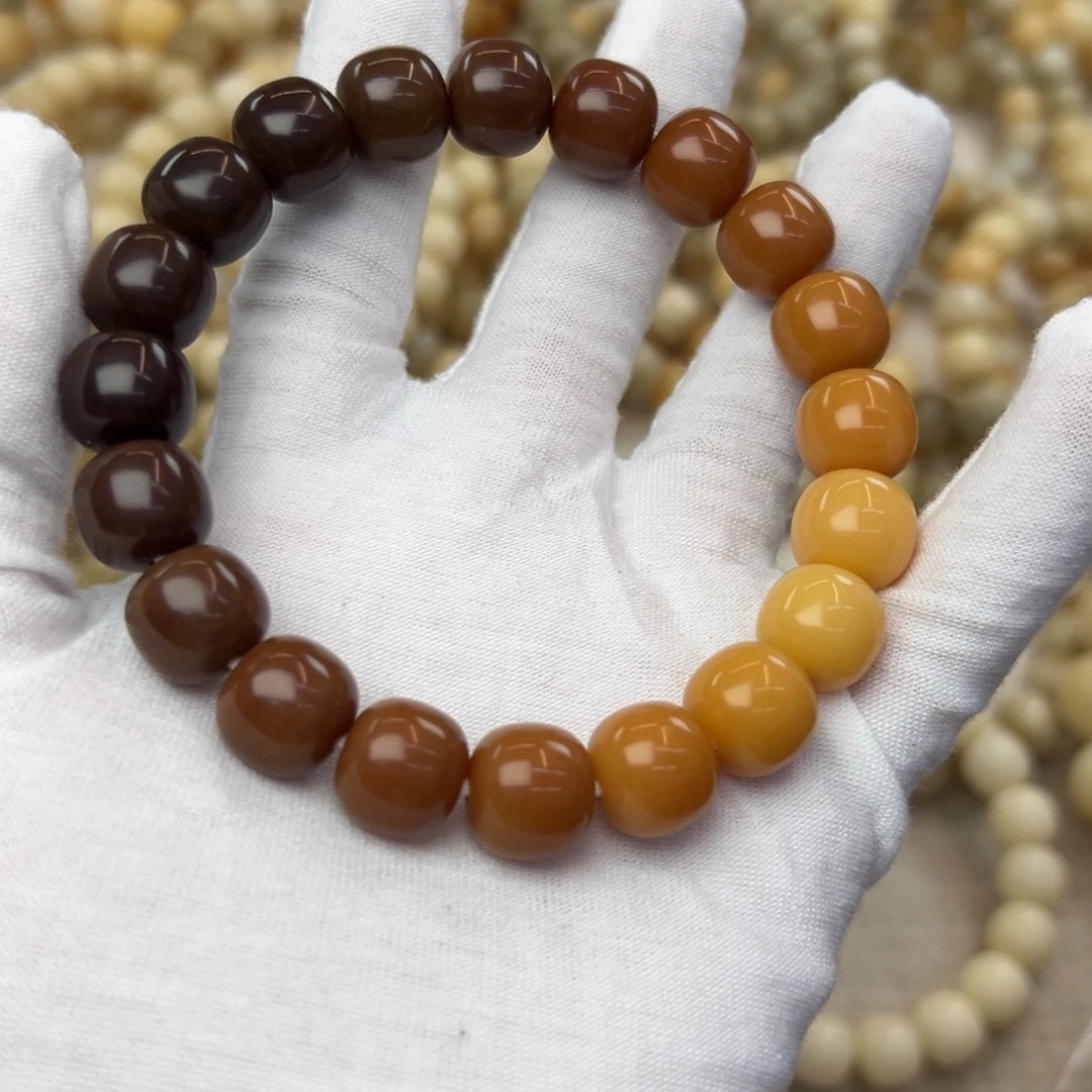 菩提根/象牙果吊坠13干磨糖油深渐变单圈