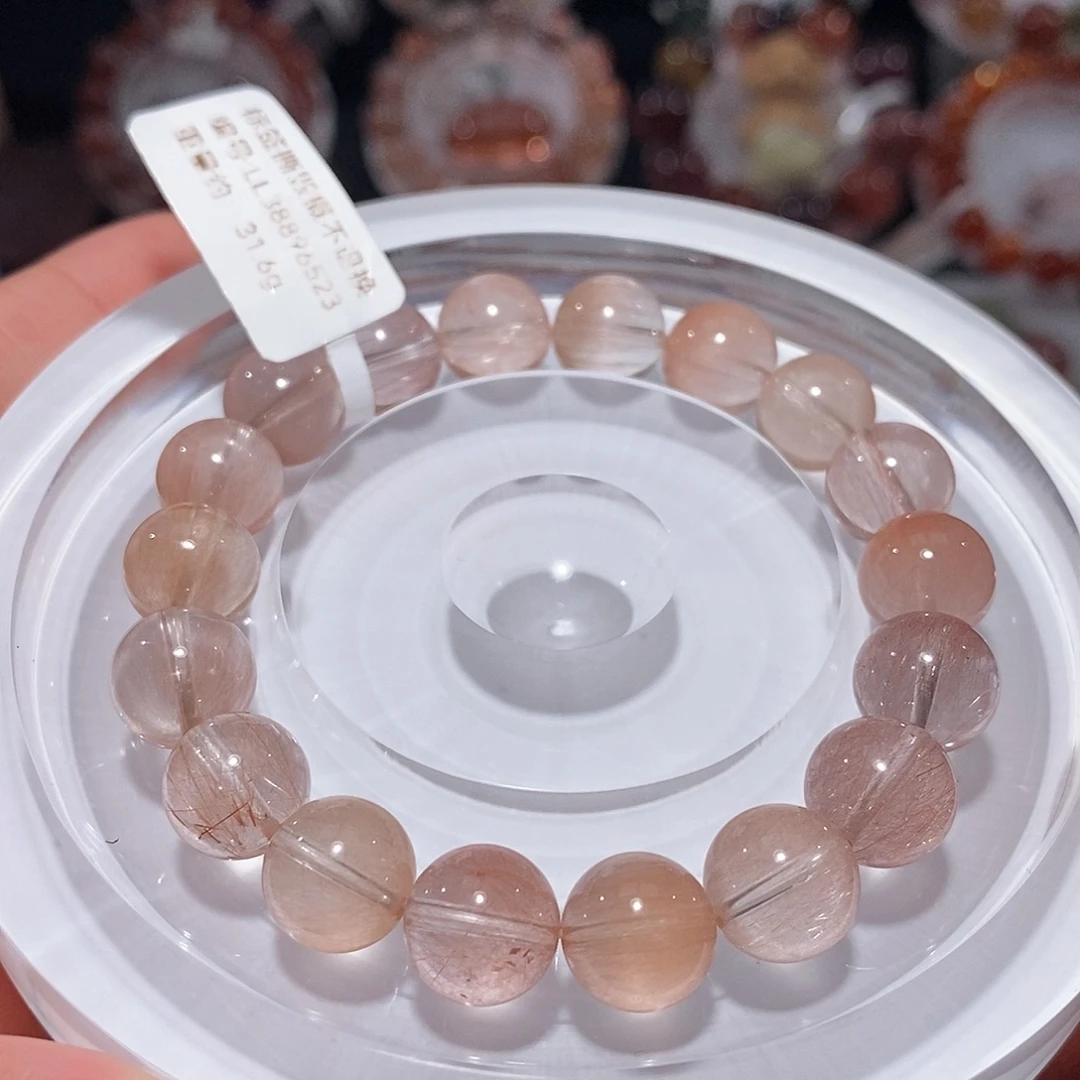 水晶未镶嵌手链F粉兔毛10.8