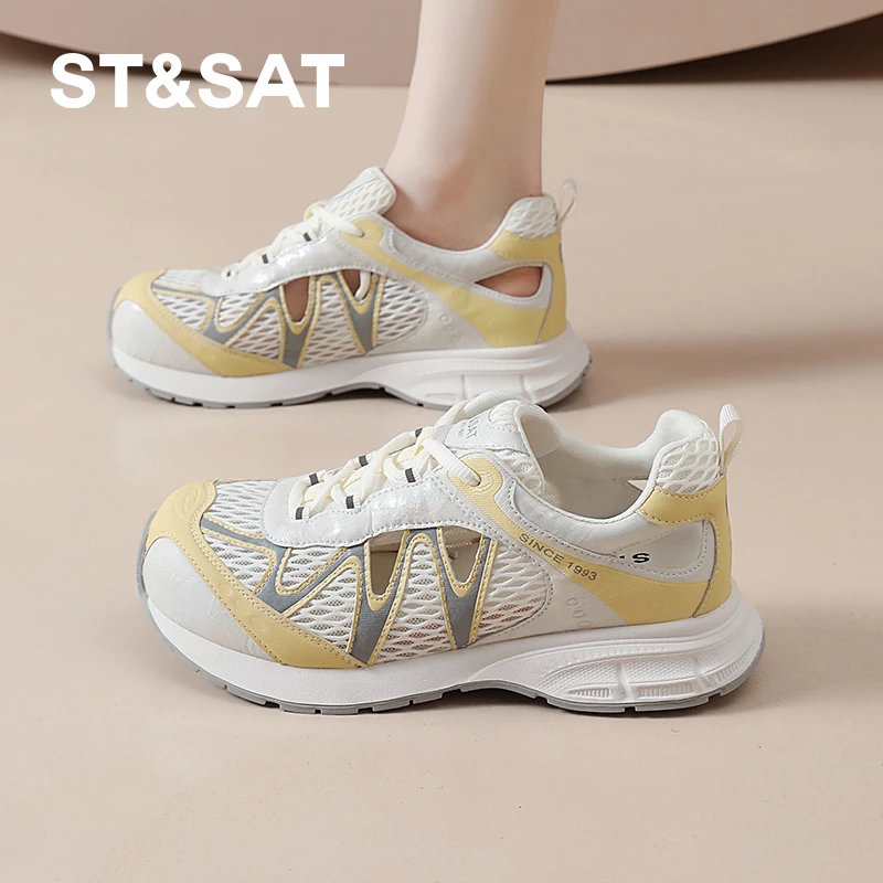 星期六运动凉鞋女2025新款夏季镂空透气登山鞋户外休闲溯溪鞋轻便