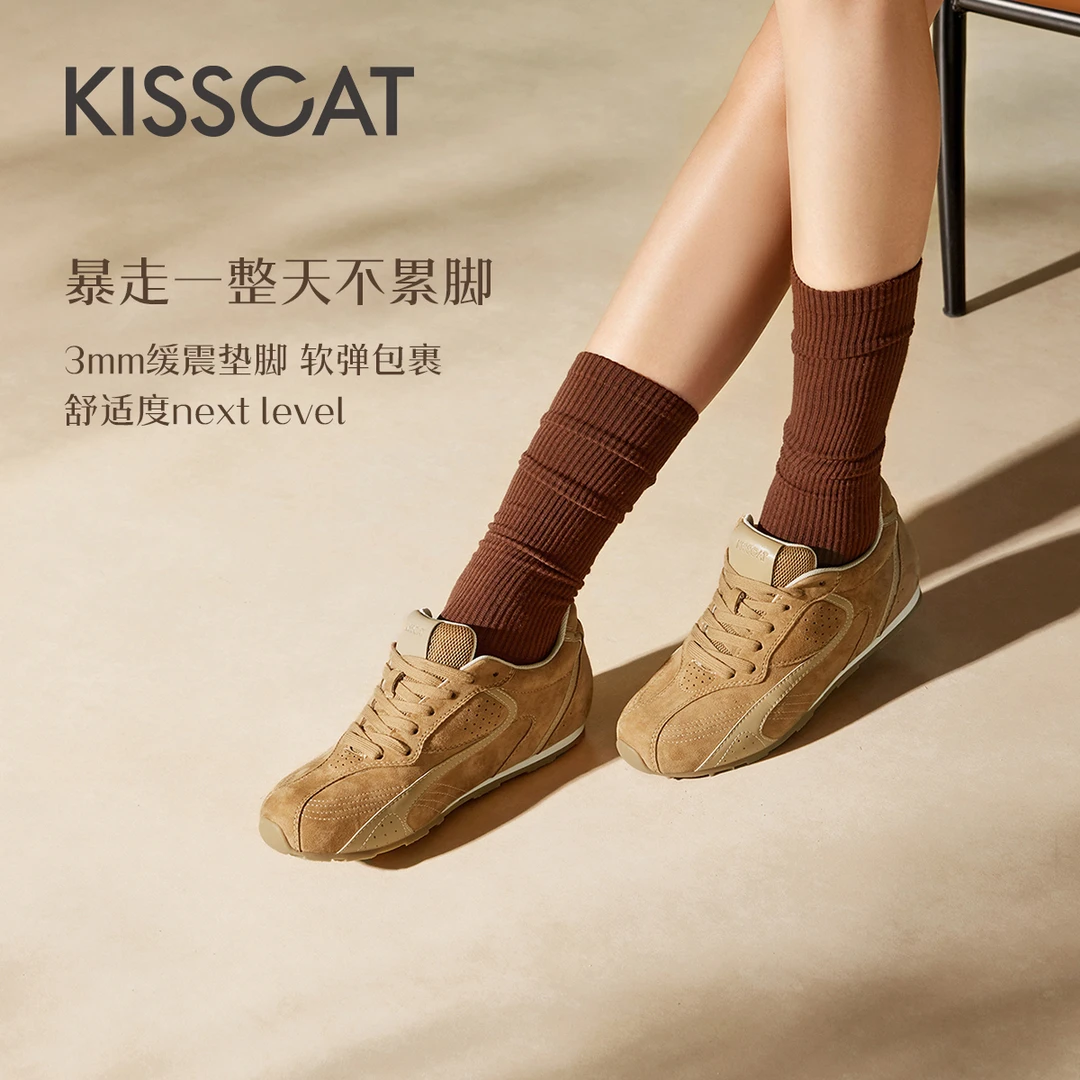【众心专属】接吻猫新款运动休闲百搭圆头时尚休闲鞋KA54585-50