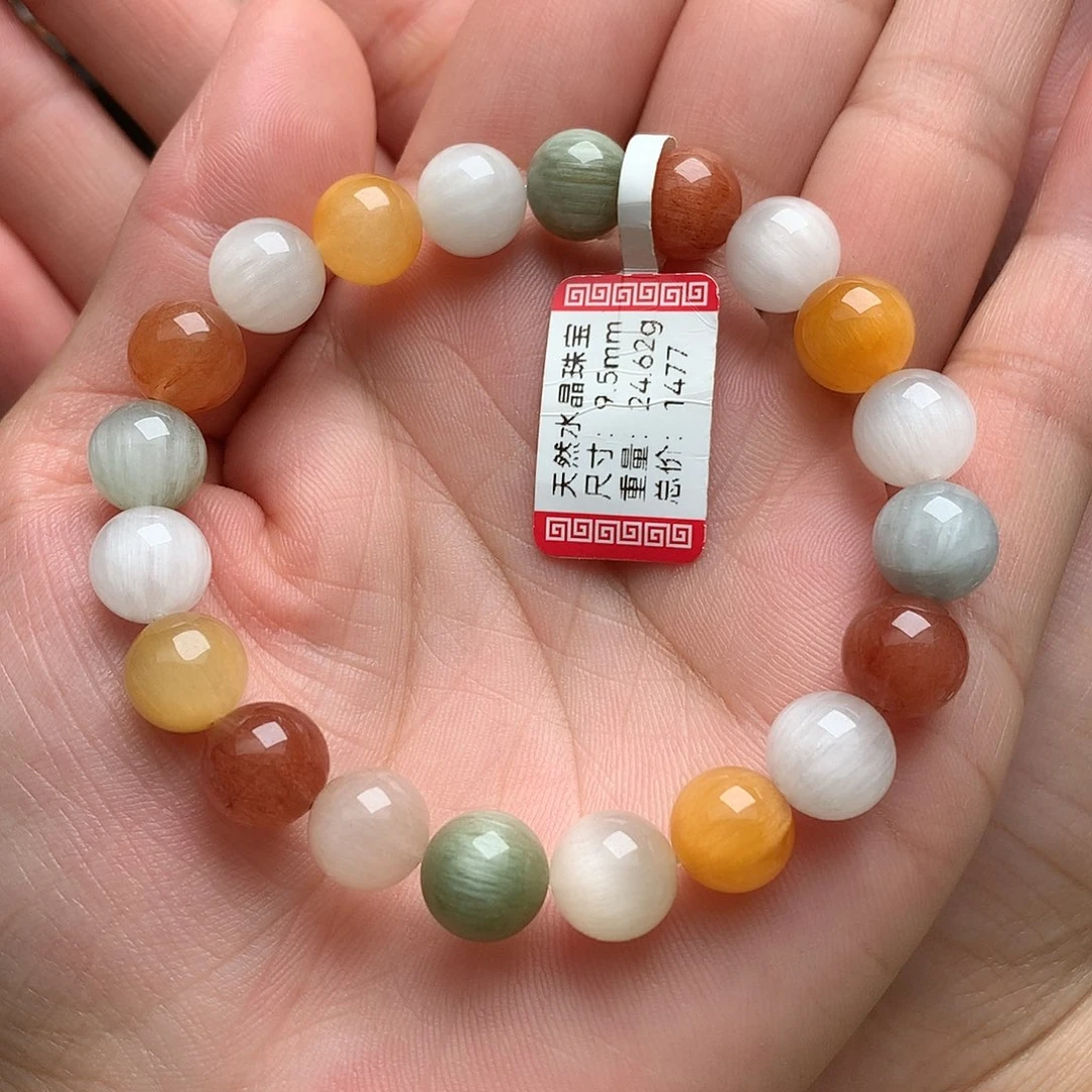 水晶手串未镶嵌彩兔毛9.5