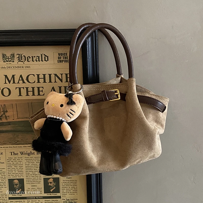 秋冬季超火小众麂皮绒包包女2025新款百搭斜挎包时尚手提包小拎包