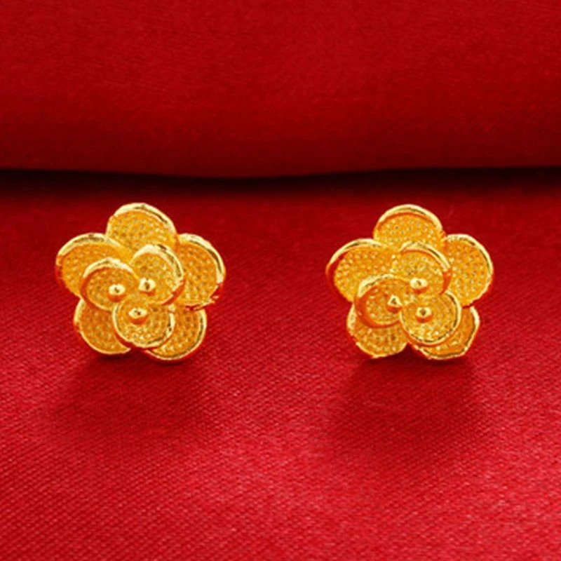 铜合金耳饰 新款气质小花耳钉高定款充场面婚礼平替节日送礼必备