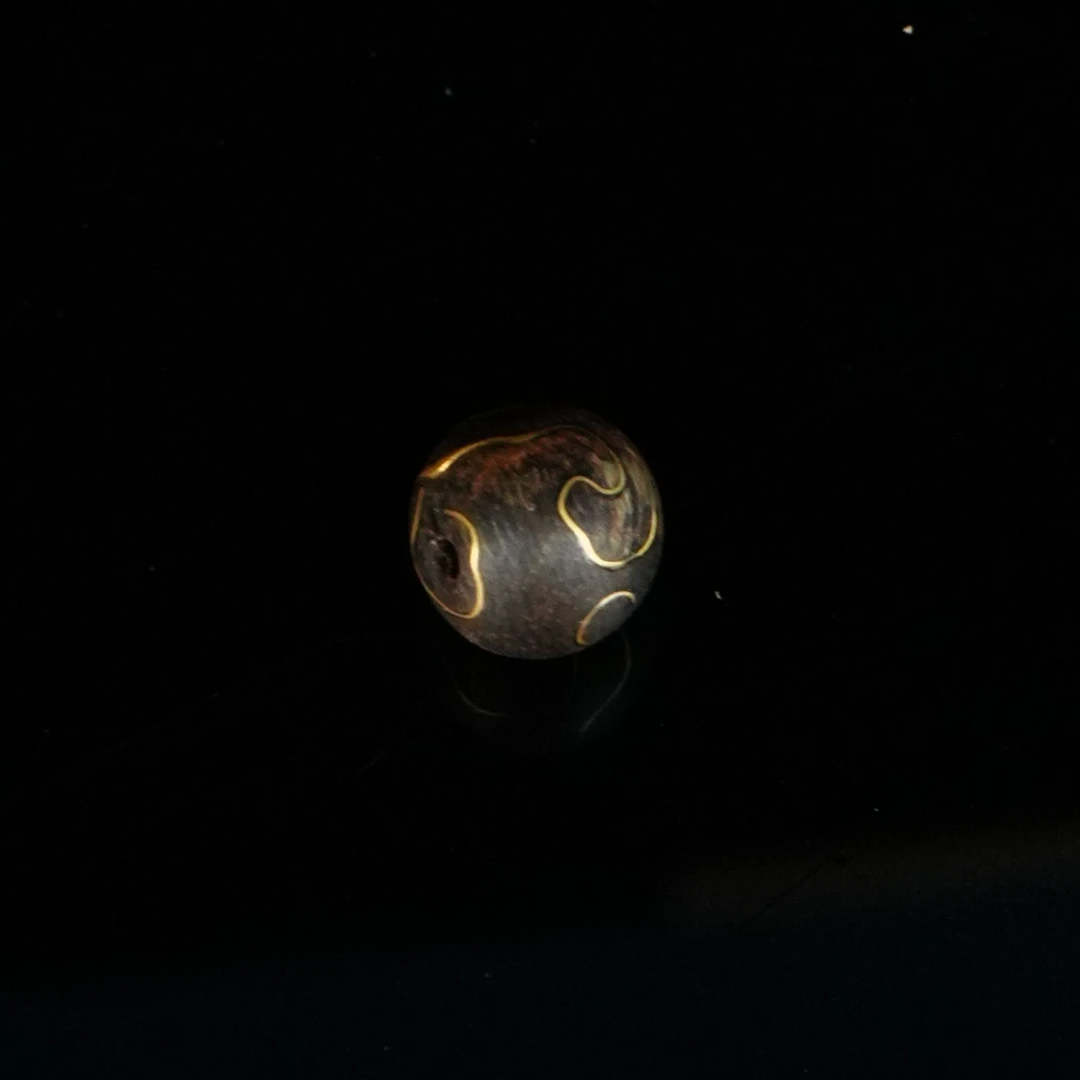 DY-B8721 老西马软丝沉水错金单珠 24k  0.83cm 0.43g