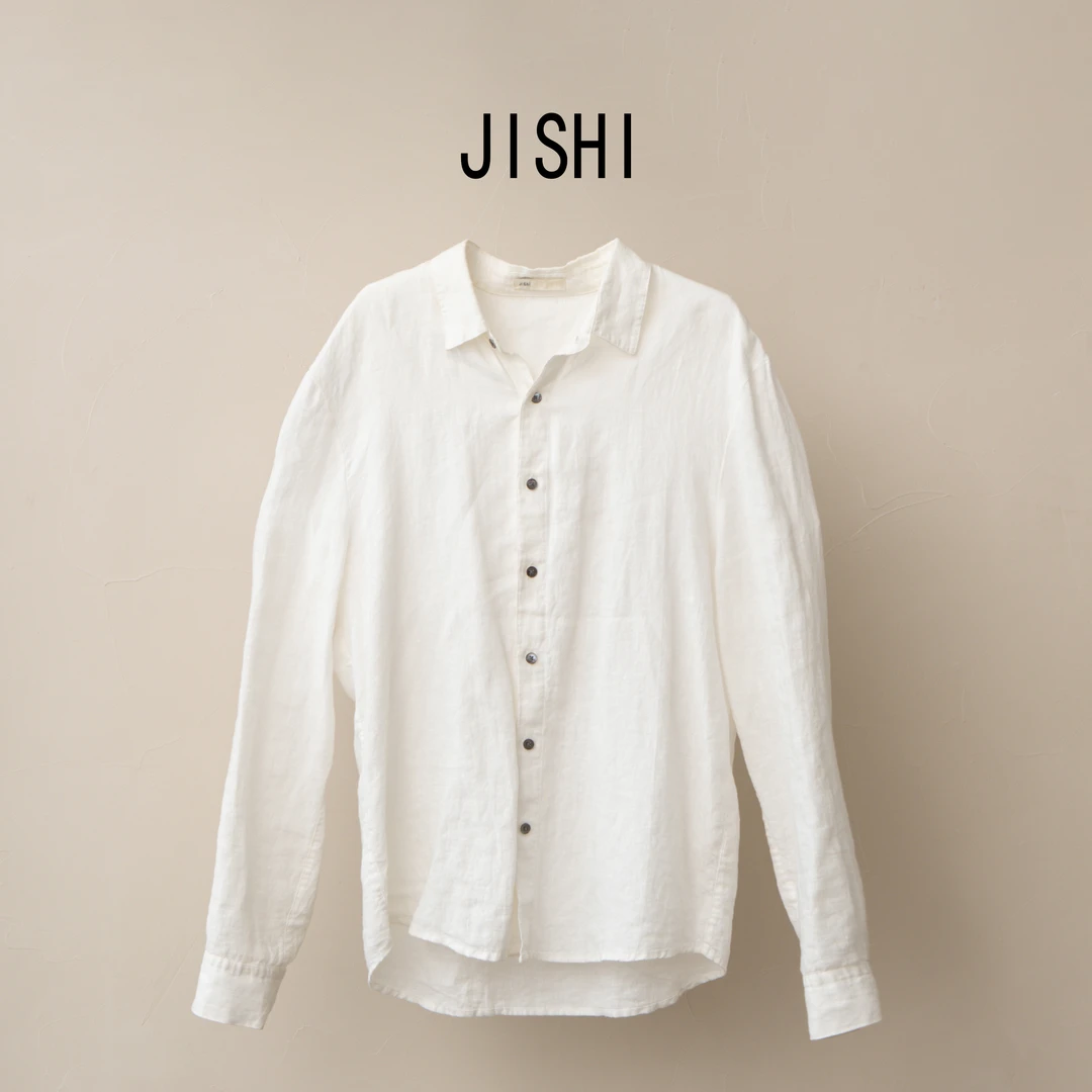 既是/JISHI极简夏季防晒【纯亚麻衬衫】百搭长袖简约宽松休闲高级感
