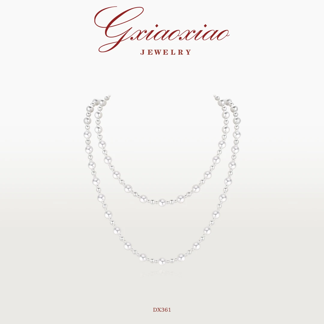 G XIAOXIAO 镀K金 法式气质高级感长款毛衣项链（3-5-8mm） DX361