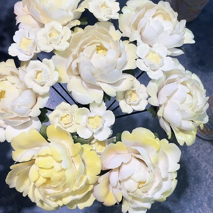 陶瓷花花摆件，花束