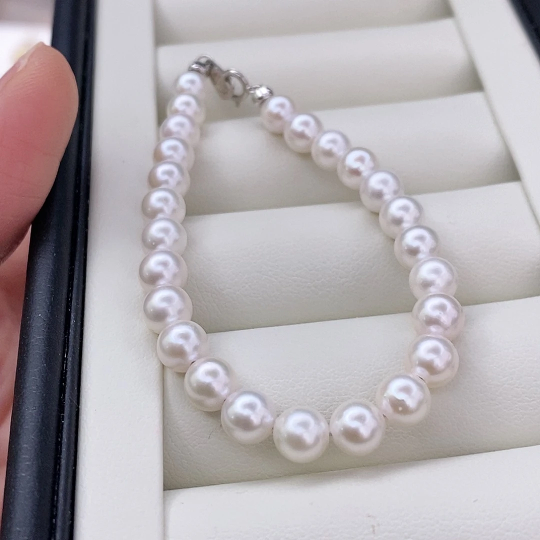 银S925镶嵌手链海水珍珠