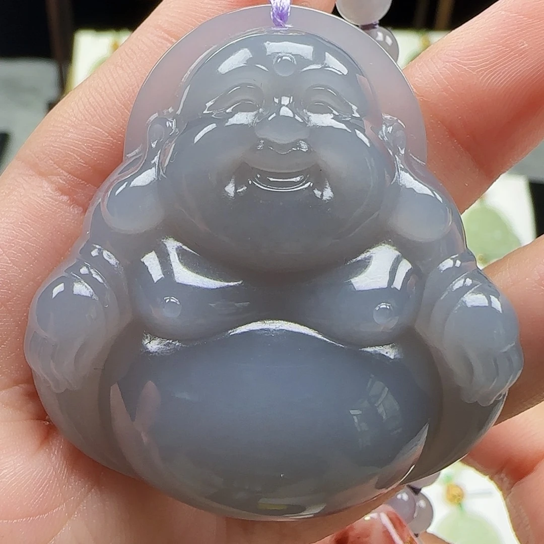 和田玉18K金镶嵌吊坠(赠链)