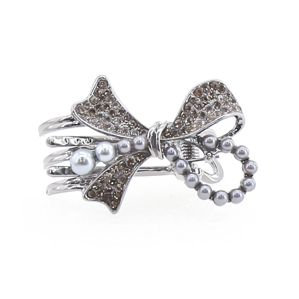 1006时尚简约珍珠蝴蝶边夹发夹