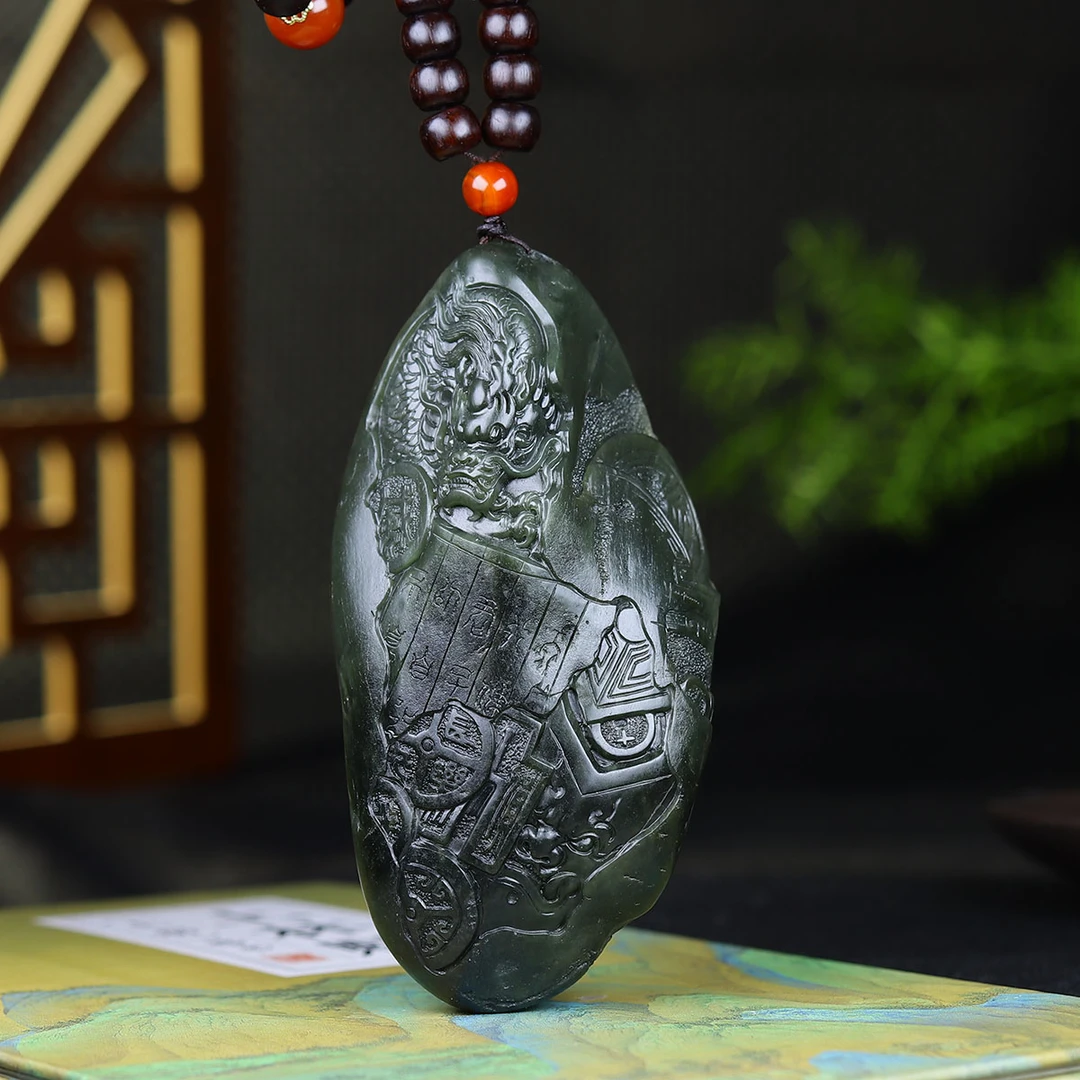 102526和田玉沙枣青生肖龙把件