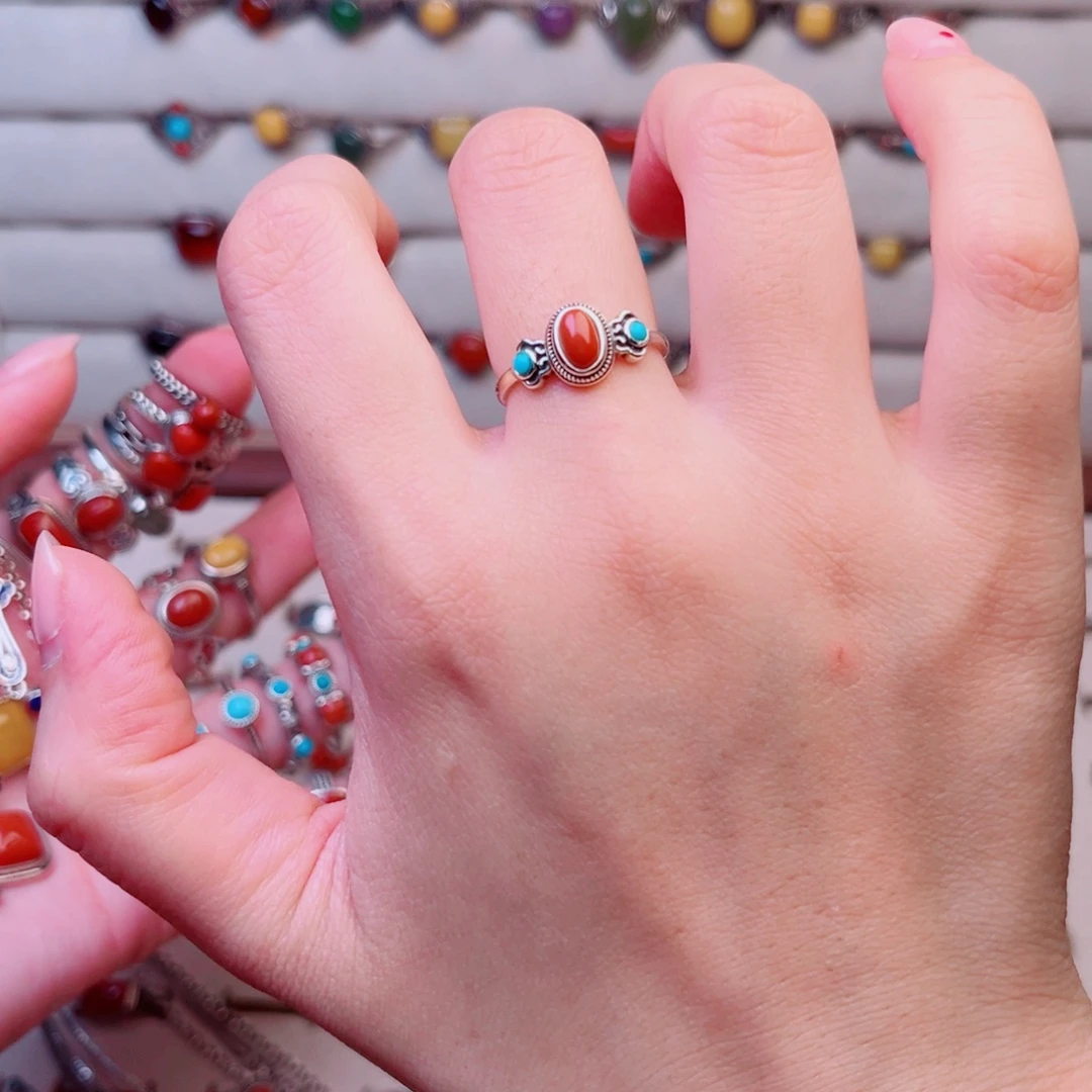 超***人足银大理石纯银戒指