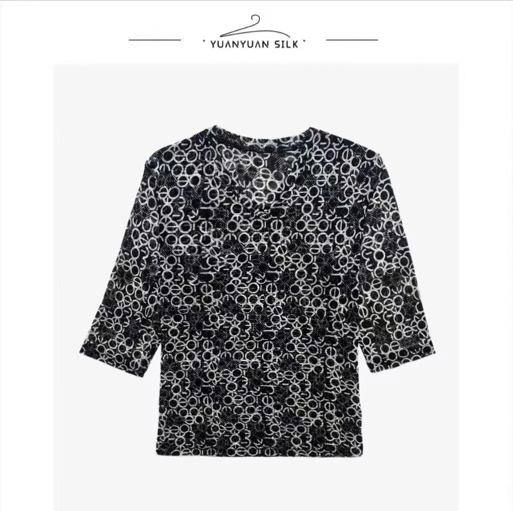 A 100%桑蚕丝/亲肤裸感/舒适爆表/萬能好搭/针织网眼上衣y126-2