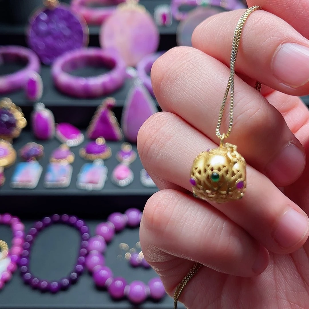 苏纪石（舒俱来）吊坠银S925镀金镶嵌