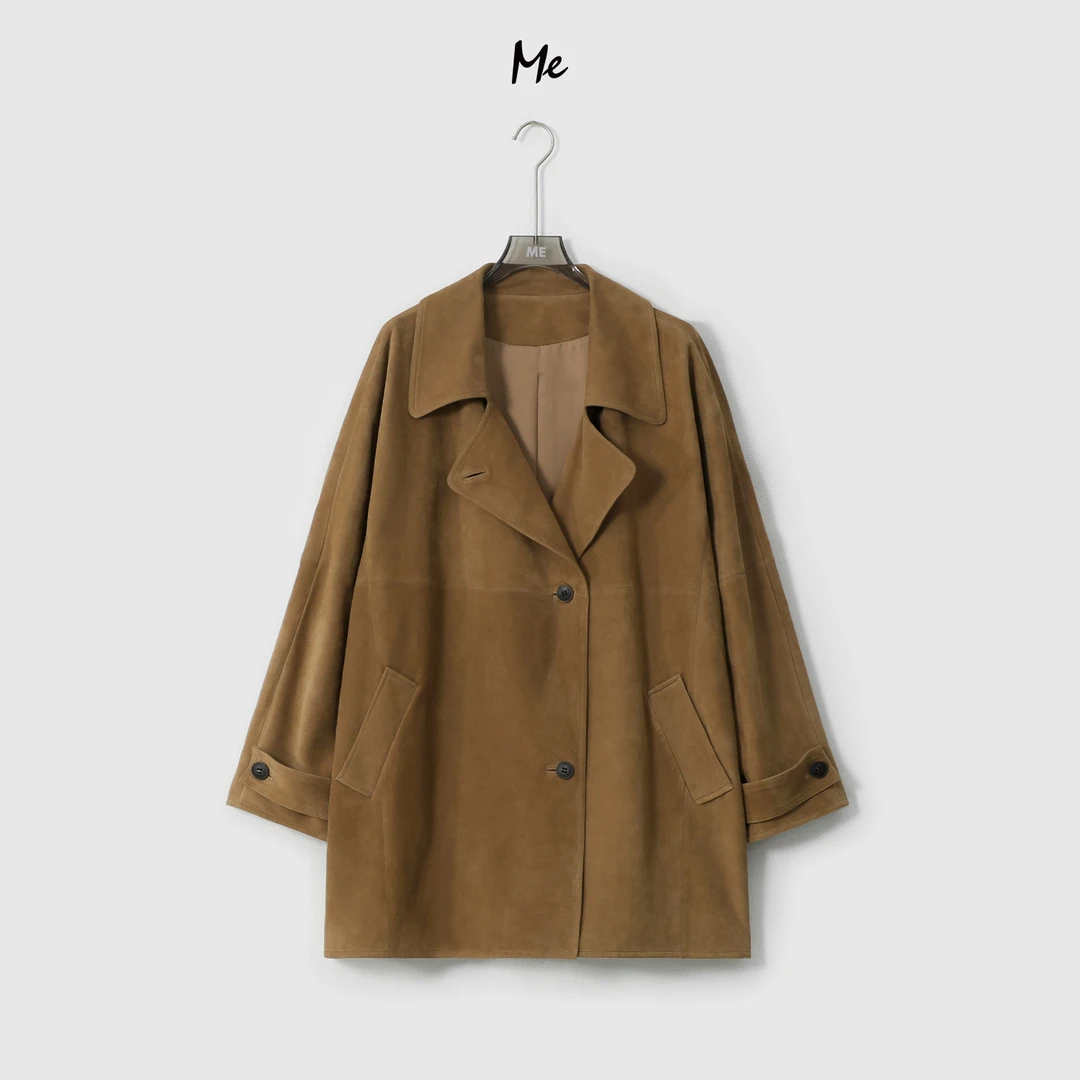 ME【上东区千金】土耳其进口羊皮时尚百搭一手长真皮皮衣MESA0468