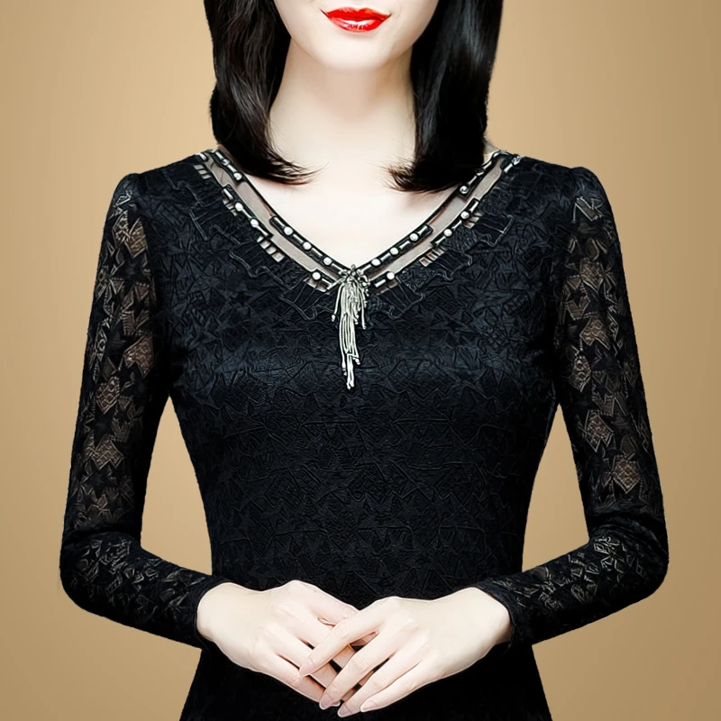 282秋冬新款蕾丝打底衫