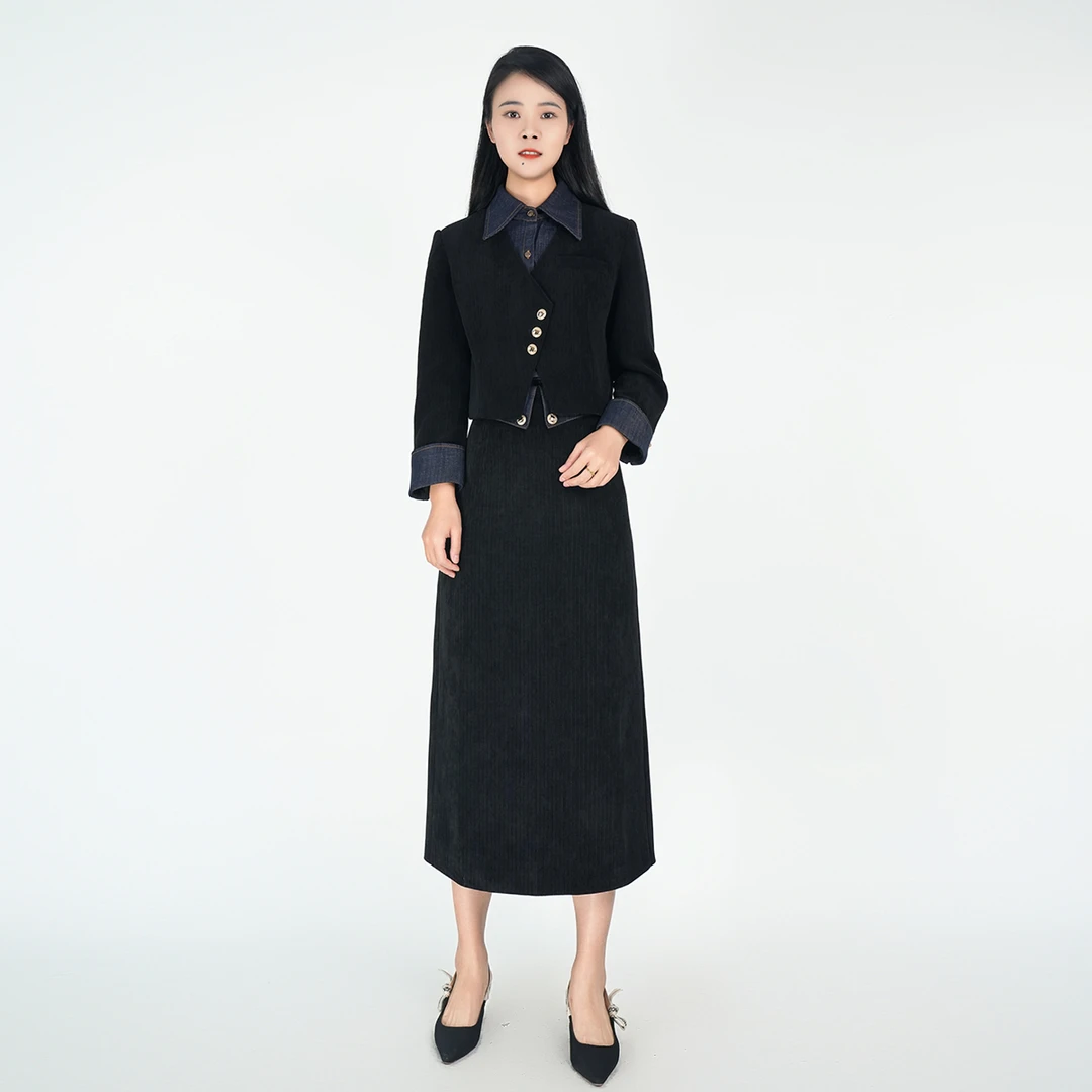 浒城古娘秋季国风舒适纯色显瘦时尚女套装WH05007127+WK05007127