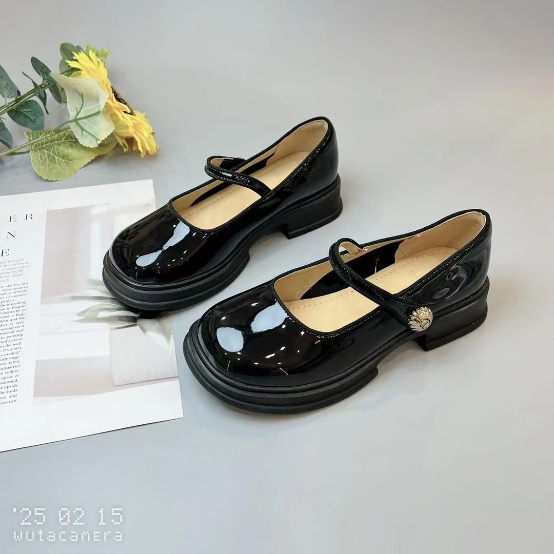 213102 新款百搭气质圆头粗跟浅口玛丽珍单鞋