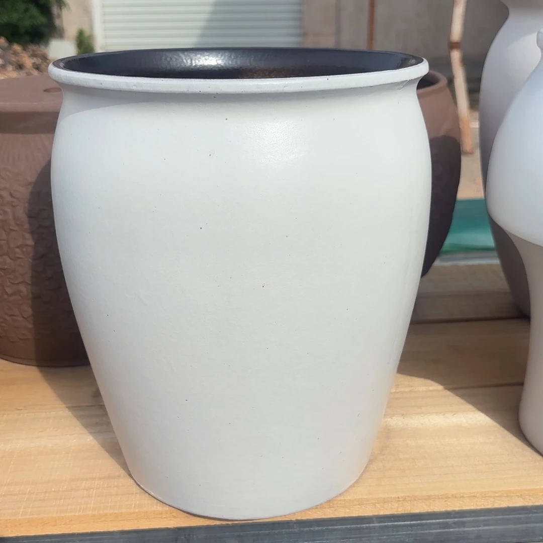 紫砂花盆大白盆口径25高度30